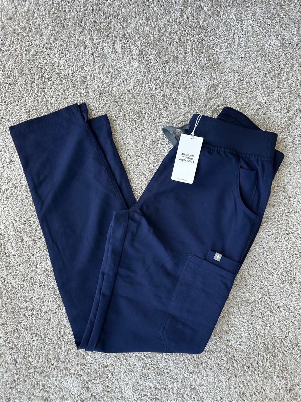 Figs Women's Yola Scrub Bottoms Navy - Yoga Waistband XS
